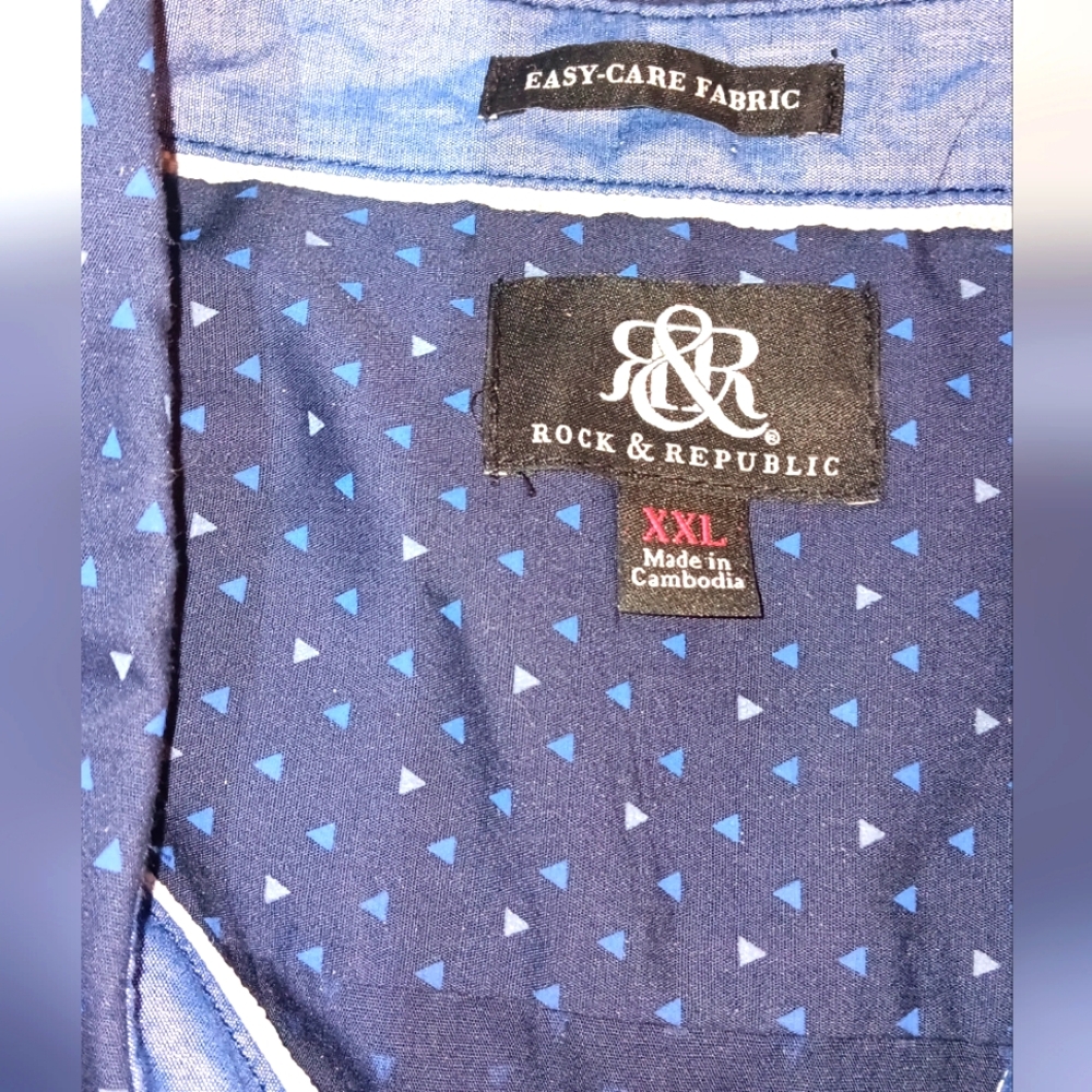 Rock & Republic Men's XXL short sleeve button down